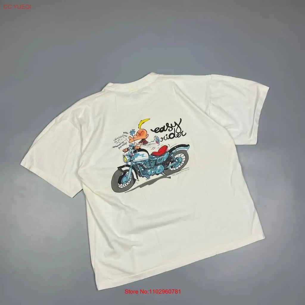Vintage 1999 Titeuf T Shirt Easy Rider Motorcycle Unisex Size Xl Cartoon Movie White Vintage Stylish Versatile