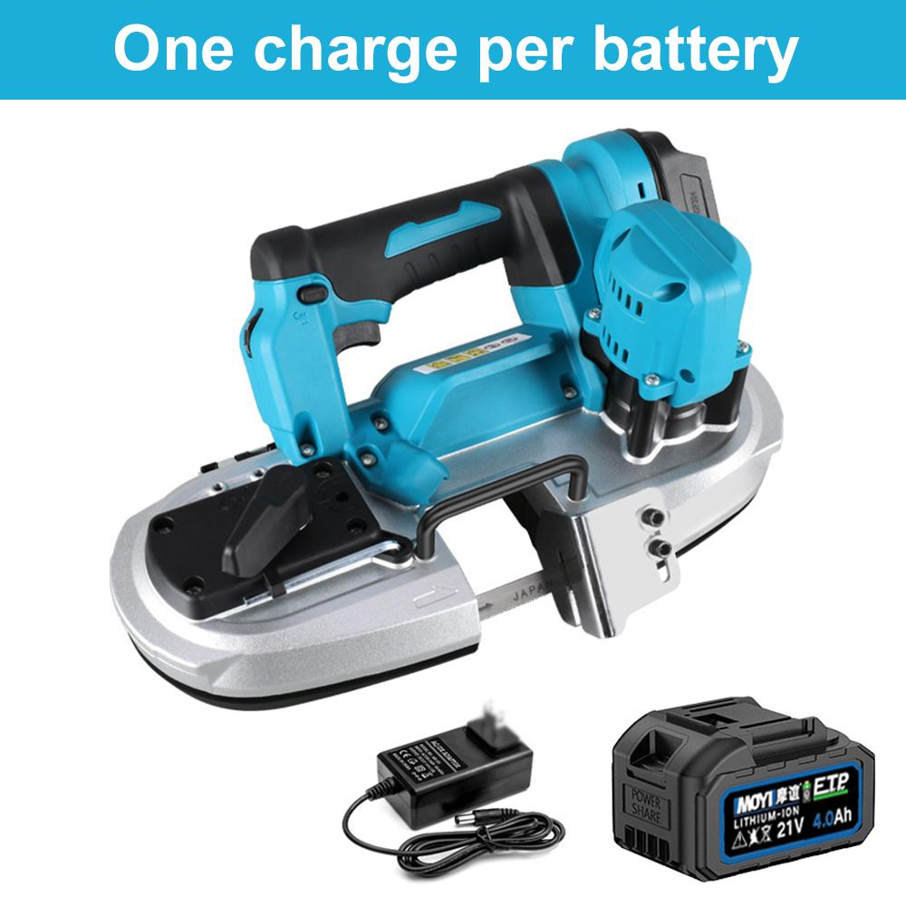 21V Бесщеточная Аккумуляторная Ленточная Пила Ручная Портативная Электрическая Пила Литий-ионная Аккумуляторная Ленточная Пила для Резки Металла Дерева