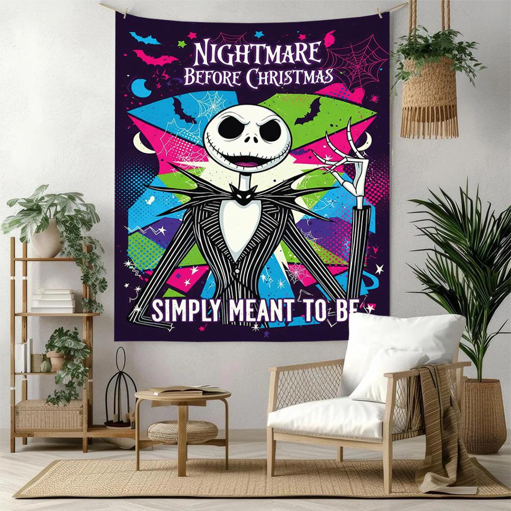 Christmas Nightmare Wall Decor Tapestry Art For Pet Memorial Birthdaywedding Party Backdrop Family Gift