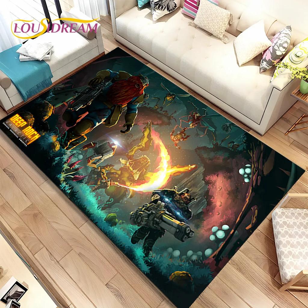 3D DRG Deep Rock Galactic Game Gamer Коврик, Коврик для гостиной Спальня Диван Коврик Украшение, детский нескользящий напольный коврик