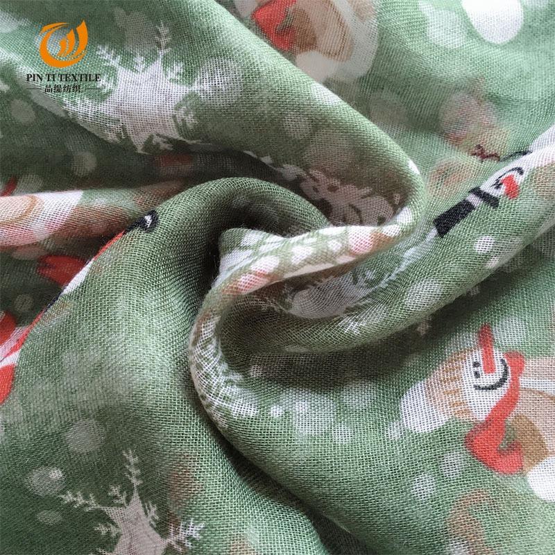 Новый Рождественский Шарф Пряжа Бали Принт Санта Снеговик Лось Шарф Длинный