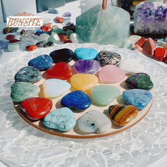 Набор из 20 драгоценных камней в форме сердца, натуральные камни для романтической любви, набор лечебных камней