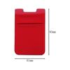 Adhesive Card Holder - Red - Can Hold Up To 8 Cards - Fabric Texture - For Phone