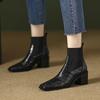 Мода 2024 Новые Ботильоны из Натуральной Кожи Модные Ботинки из Натуральной Кожи Женские Классические Ботинки Челси Ботинки на Высоком Каблуке Женские Ботинки