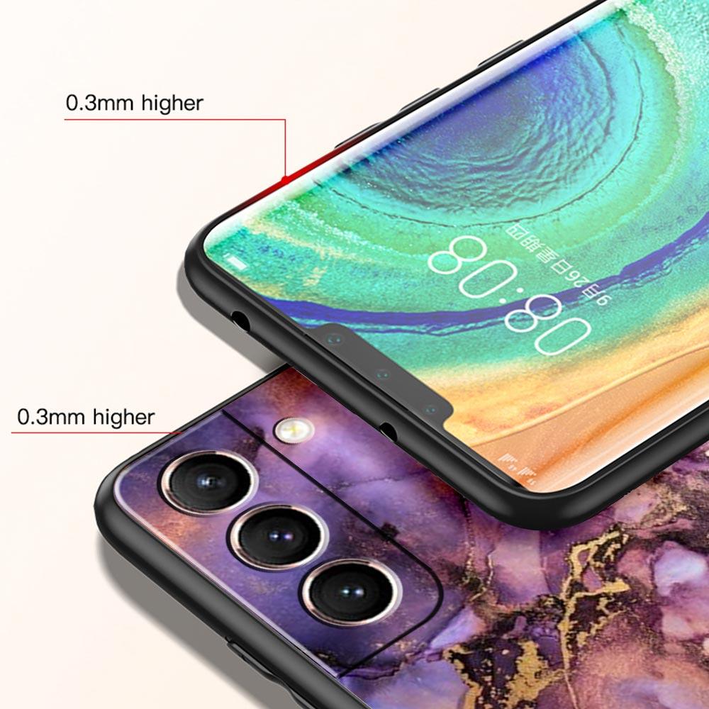 Мраморный чехол для телефона Samsung Galaxy S26 Ultra S25 Plus S24 FE S23 S22 5G S21 S20 Черный Мягкий