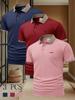 3pcs Men's POLO Shirt Striped Print Summer Casual T Shirts Short-Sleeved Fashion Casual Daily Business Top