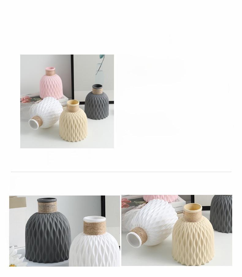 European Style High-Grade Plastic Vase, Simple Creative Dried Flower Arrangement for Home Décor