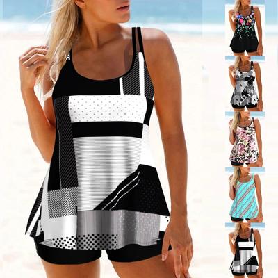 Высококачественный женский комплект бикини из двух частей, классический купальник с принтом в виде сетки, пляжное платье-купальник для отдыха S-6XL