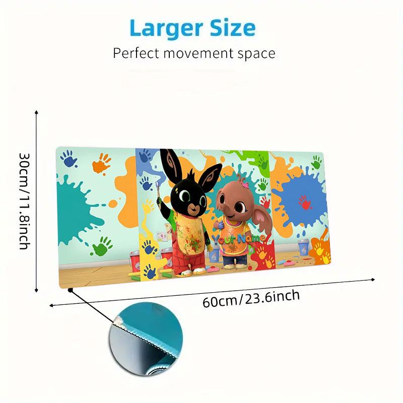 Bing Custom Name Large Size Mouse Pad Large Gaming Table Cushion Non-slip Laptop Tablet Big Mousepad XXL Mat Mini PC Playmat With Lock edge