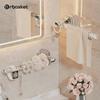 Punch-Free Wall-Mounted Suction Cup Towel Rack - Single Rod for Bathroom or Toilet