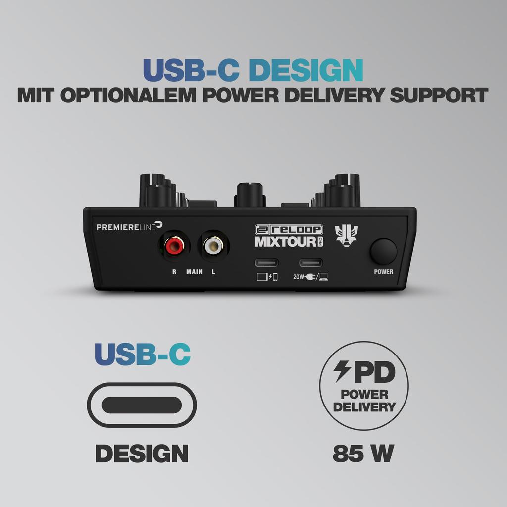 Reloop Mixtour Pro Высококачественный, ультрапортативный, универсальный 4-дековый DJ-контроллер с аудиоинтерфейсом