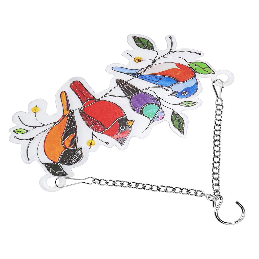 Birds Stained Window Hangings Multicolor Birds Shape Hanging Ornaments for Windows Door