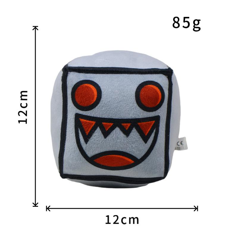 Плюшевые игрушки Geometry Dash Cube Маленькая подушка Мягкая плюшевая кукла Квадратный кулон Игра Милый домашний декор Детский подарок на день рождения