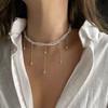 Модное ожерелье с подвеской-цепочкой с кисточками для женщин Бохо Прозрачный кристалл и имитация жемчуга Цепочка Украшения Подарок на День святого Валентина N0538