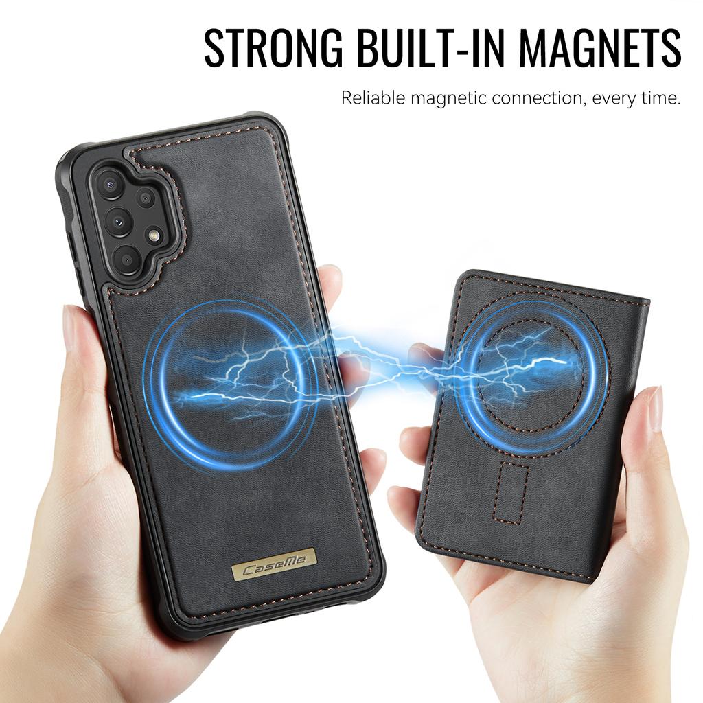 CASEME Серия ME80 Для Samsung Galaxy A13 4G/A04s 4G (164.7мм) Магнитный чехол-кошелек из кожи и ПК/ТПУ для телефона, съемный