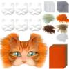 DIY Blank Masks Kit Half Face Hand Drawn Animal Cat Fox Mask DIY Handmade Graffiti Half Face Mask Party Halloween Christmas Gift