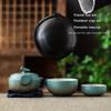 1set Handmade Kung Fu Ceramic Teapot And Tea Cup Set Portable Tea Set For Travel Office Camping Creative Gift Drinkware For Restaurants Cafes