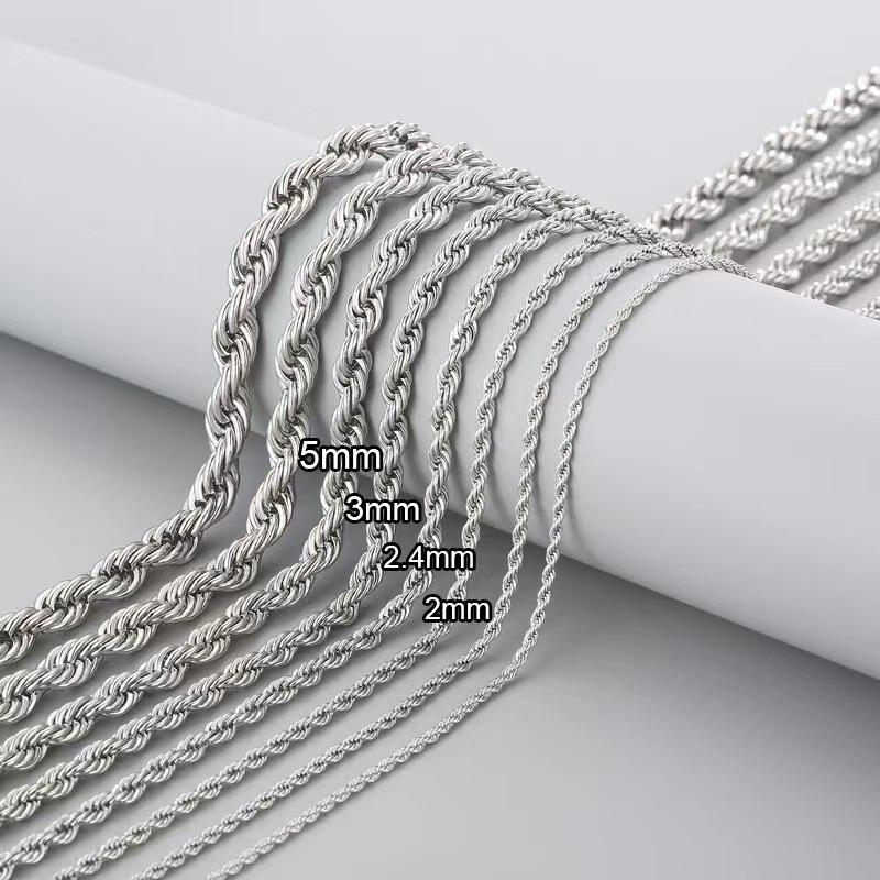 Унисекс Ожерелье из нержавеющей стали с плетеной цепочкой - Модная уличная мода из Японии и Южной Кореи