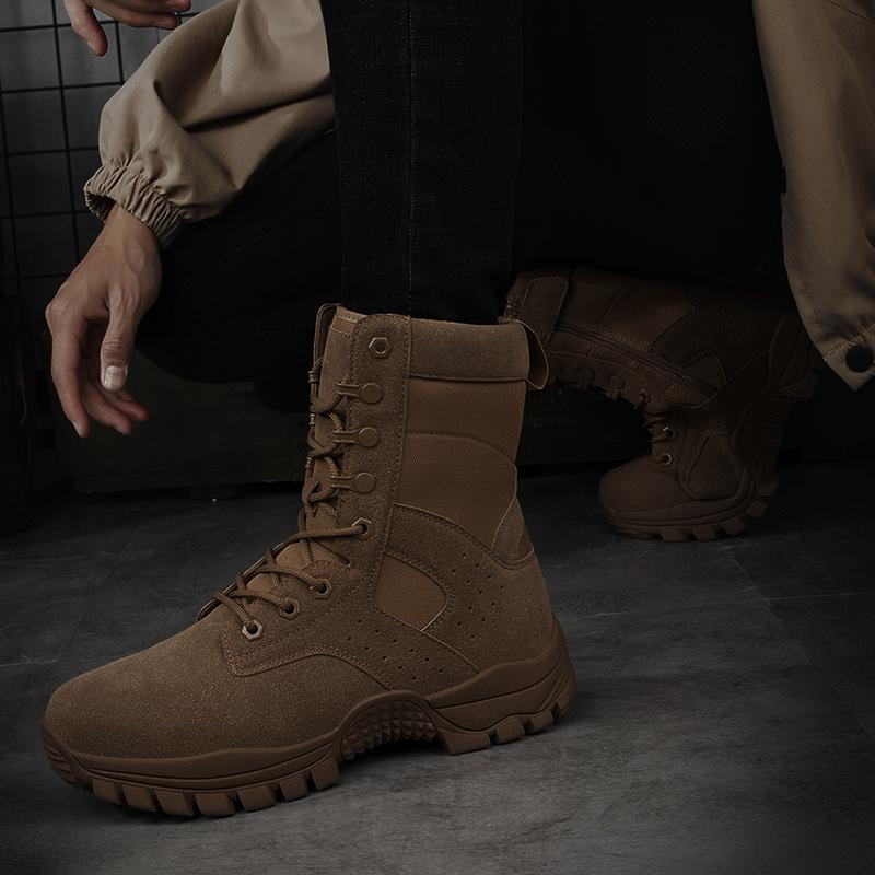 Мужские военные ботинки, уличные альпинистские ботинки, походные ботинки, ботинки для пустыни, водонепроницаемые прочные высокие сапоги, большой размер