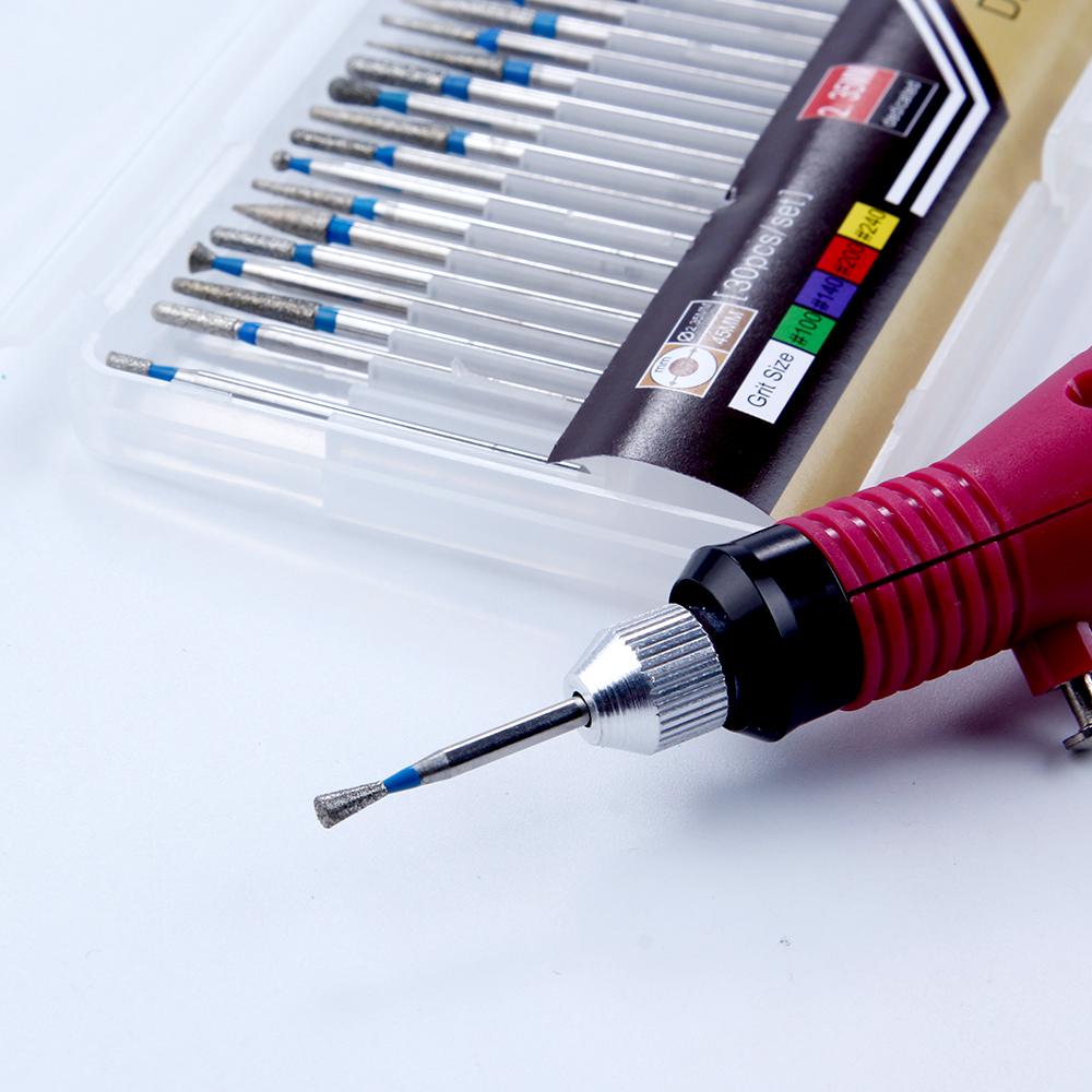 For 30pcs Apparatus Professional Electric Manicure Pedicure Cuticle Nail Art Files Drill Bit Kit
