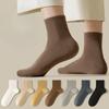 Men Winter New Style All Purpose Warm Solid Color Anti Pilling Sweat Absorbing Sports Cotton Socks
