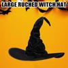 Headgear Wizard Black Hat Devil Cap Large Ruched Witch Hat Festivals Halloween Witch Hat Adult