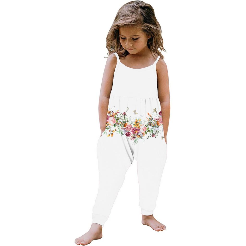 Летний комбинезон без рукавов для маленьких девочек, комбинезон, одежда