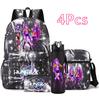4Pcs/set Anime Cute KPop Printed Backpack with 750Ml Water Bottler for Teenager Student Girl Boy Bookbag Kid Gift Large Capacity waterproof Travel Bag