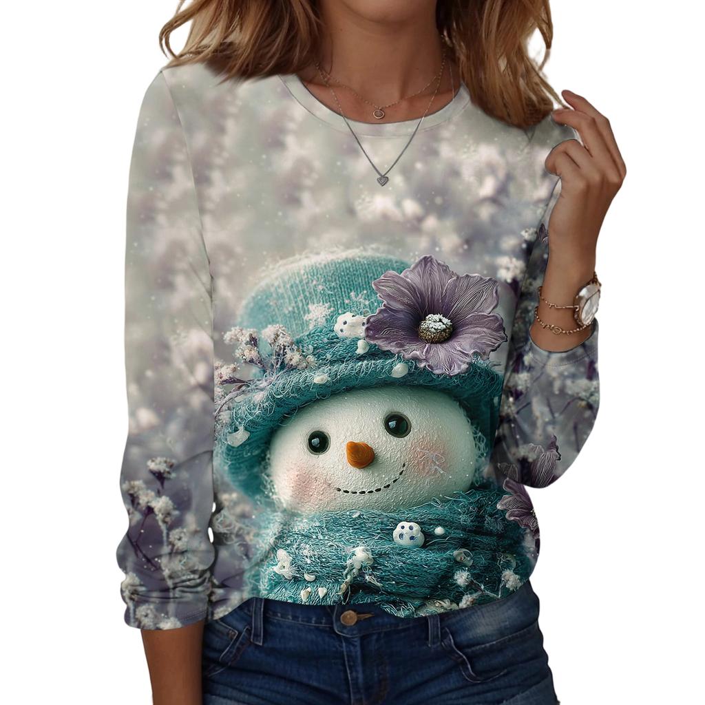 Рубашки с длинным рукавом для женщин, милые футболки с графическим принтом, блузки, повседневные базовые топы больших размеров, пуловеры
