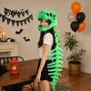 Halloween Decor Dinosaur Skeleton Costume, 3D Spinosaurus Skull Masque Headpiece And Spine, Spooky Plush Hood Costume for Halloween, Cosplay, Dress-Up