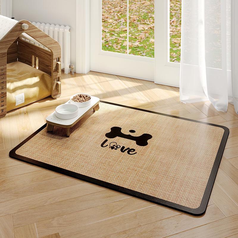 Non-Slip Pet Feeding Mat: Absorbent Diatomaceous Earth Placemat for Cats & Dogs, Waterproof Splash Pad.