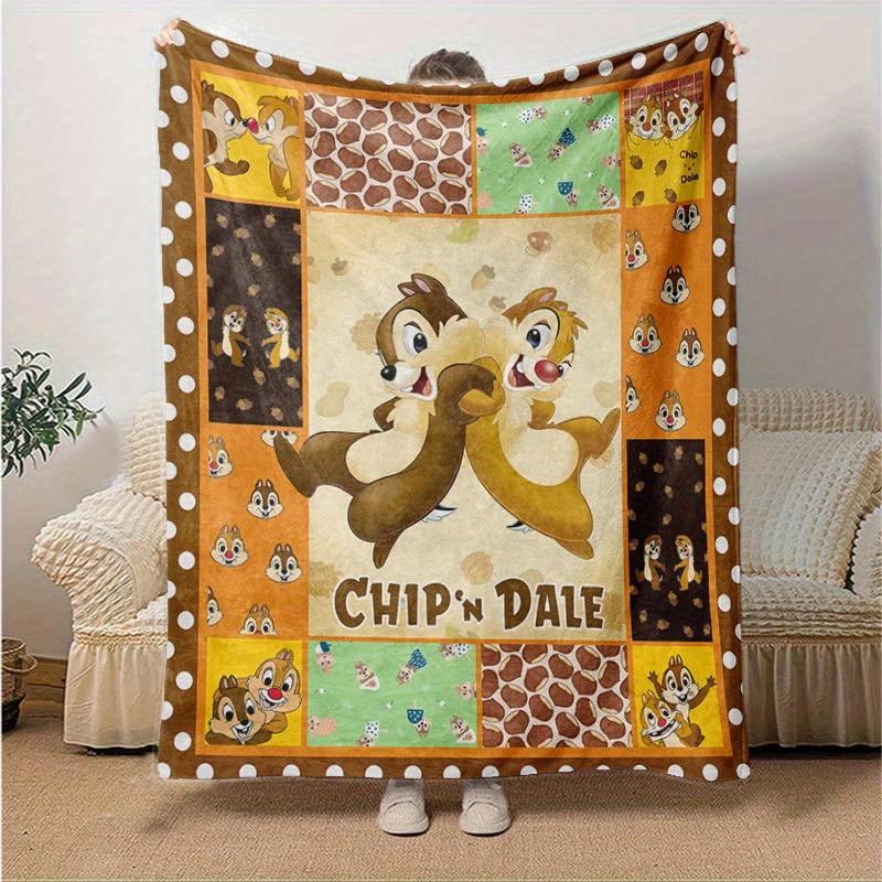 1pc. Cute Chip 'n Dale Patterned Quilt Blanket, Perfect for Home, Office, Outdoor Use & Gift Idea (80x120 inches)