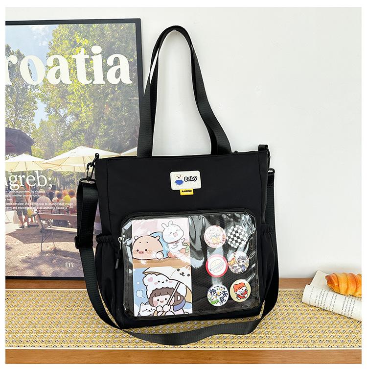 Large Capacity Handheld Book Bag Versatile High Value Shoulder Bag Cute Girl Soft Girl Messenger Bag Tutoring Bag