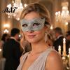Decorative Party Face Masque Bling Rhinestone Masquerade for Women, Sparkly Venetian Half Mysterious Accessory Eye Halloween, Mardi Gras, Prom