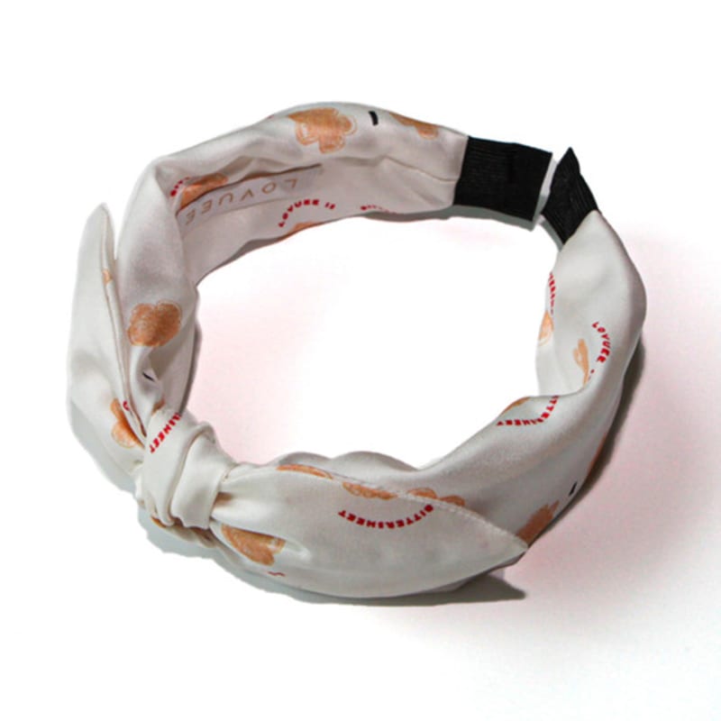 LOVUEE Сладкий пион шелковая повязка на голову с одинарным бантом