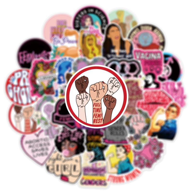 50 Feminist Movement Graffiti Stickers Same Cute Stickers Vtuber Luggage Stickers Mug Stickers Notebook Decoration Stickers Waterproof Stickers