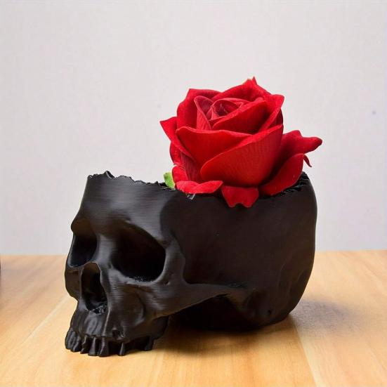 Юшенг Череп Цветочный горшок Подвесной Череп человека Кашпо Хэллоуин Конфетница Готический Плантатор для суккулентов Декор для дома и улицы