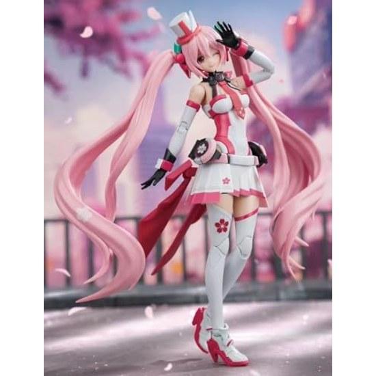 Bike Girl Sakura Pink Sonic Boom Mega Daughter Painted Mecha Armor Movable Assembly Plastic Model Figure Action Doll Gift Height 16cm Kit Figurine