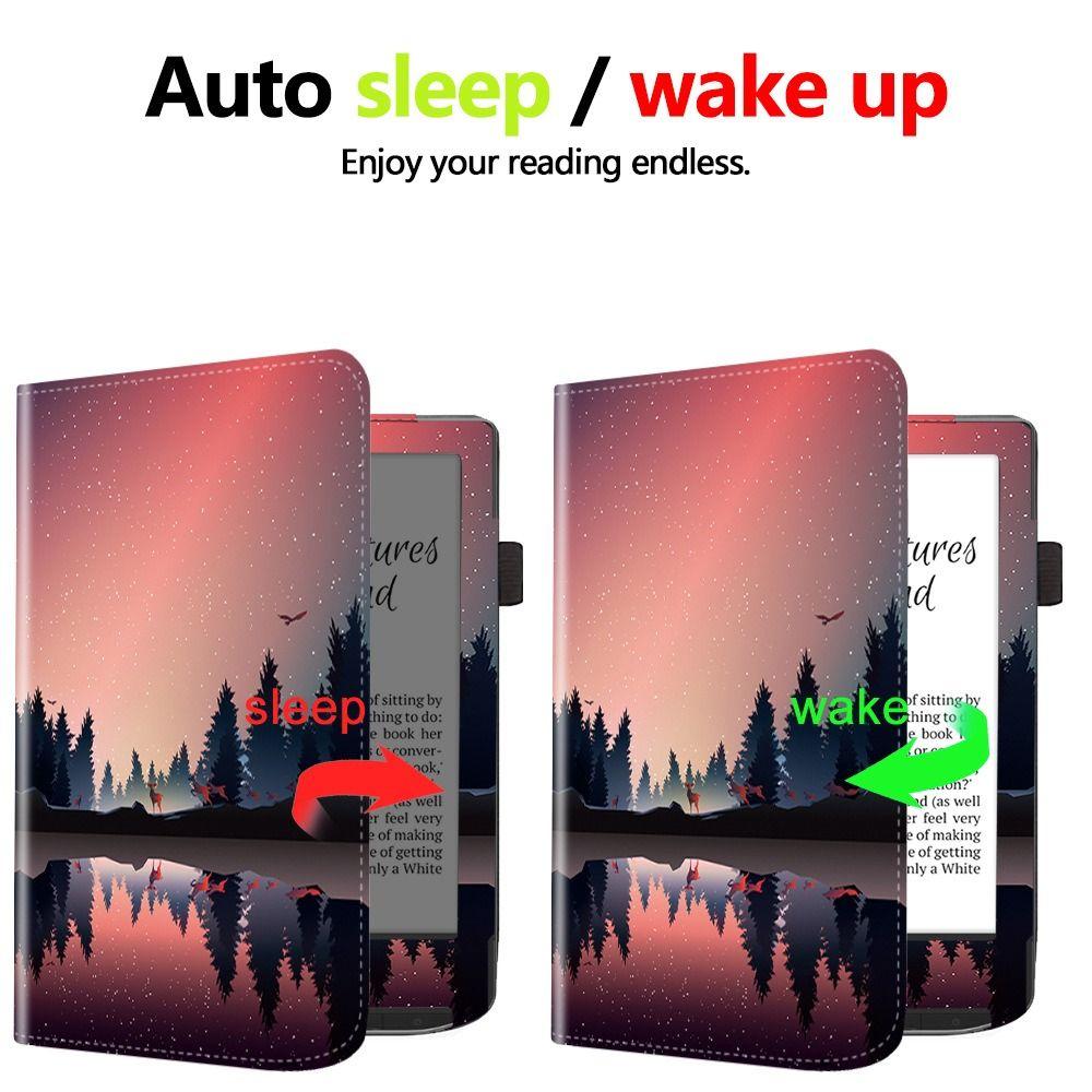 With Hand Strap Smart Case Kickstand Protective Shell for Pocketbook Verse/Verse Pro