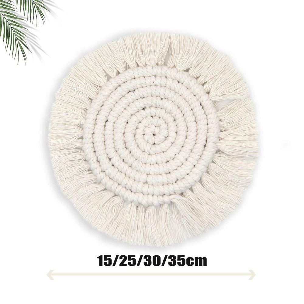 Tassels Water Cup Mat Absorbent Insulated Dining Table Mat Boho Coaster  Tabletop Protection