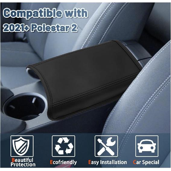 Ruiya Polestar 2 Armrest Cover 2021-2025 Polestar 2 Accessories Center Console Cover Auto Armrest Cover Protector Compatible with 2021 2022 2023 2024