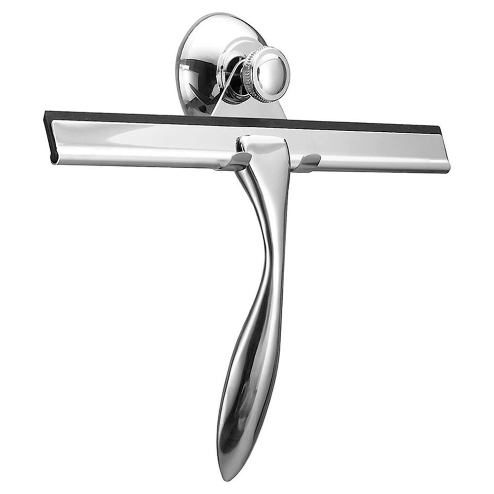 Shower Squeegee Shower Glass Squeegee With Hooks All-Purpose Stainless Steel Shower Squeegee For Glass Doors Window Car Glass