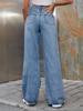 Women's INS Fashion Ripped High-Waisted Wide-Leg Jeans