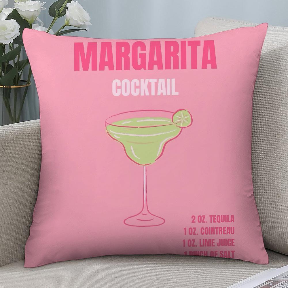 Наволочка с рисунком коктейля «Маргарита», короткий плюш, декоративная наволочка для дивана, подарок для дома, двусторонняя печать