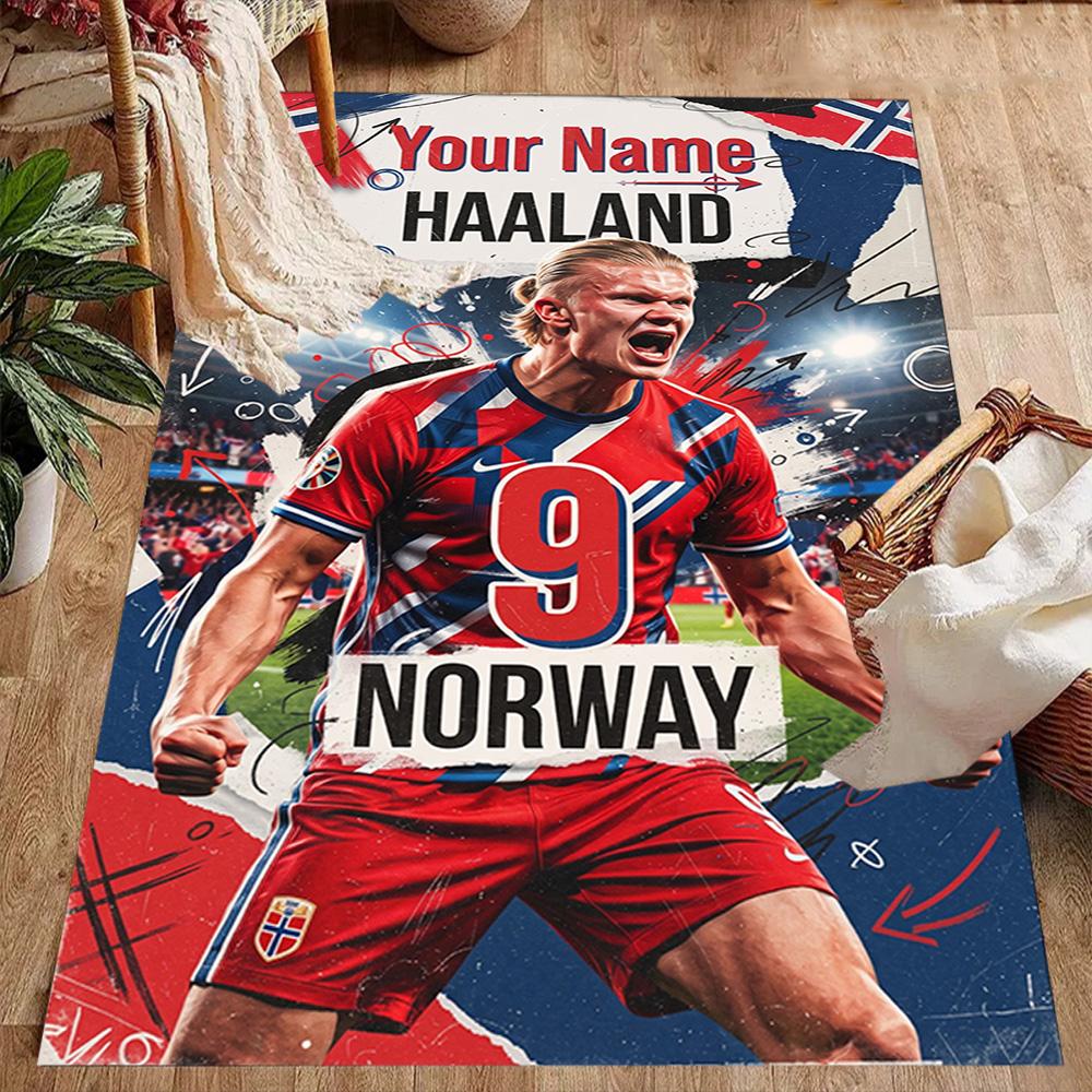 Haaland (144) Personalized Name Area Rug Suitable for Game Room Outdoor Dormitory Playrooms Antislip Carpet Office home decor