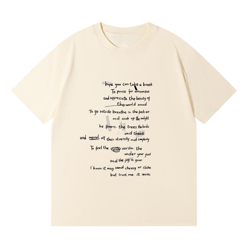 Women's Korean Style Cotton Letter Print Short Sleeve Loose T-shirt - Summer Student Fashion Top