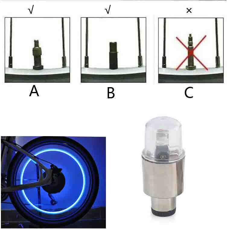 1Pcs Round Valve Cap LED Light Wheel Tyre Lamp for Car Motorbike Bike YS