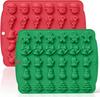 Christmas Silicone molds for Xmas Candy Chocolate Wax Decor 60 Cavity 11 Shapes Gummy Mould Including Tree Santa Cane Hat Socks Elk Gingerbread Man