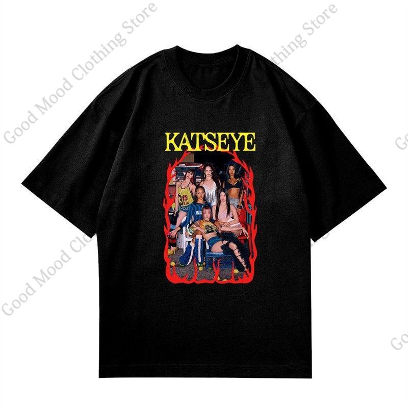Футболка KATSEYE Унисекс Женская Хлопковая С коротким рукавом Топы УнисексON SOPHIA DANIELA LARA MEGAN YOONCHAE Модная Хип-хоп Принт Футболка