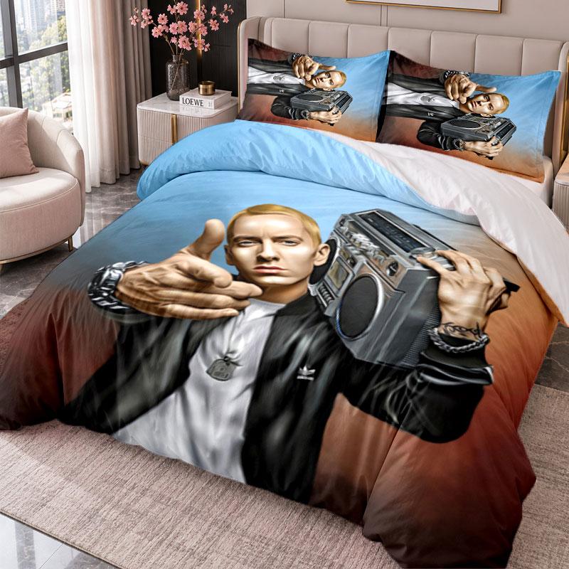 Eminem 3Pcs Bedding Set Duvet Cover With Two Pillowcases For Bedroom Home Decoration